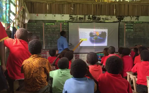 Solar Powered Projector in classroom